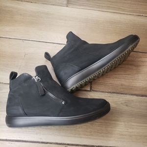 ECCO sz 8.5 Zip Up Ankle Boots Black